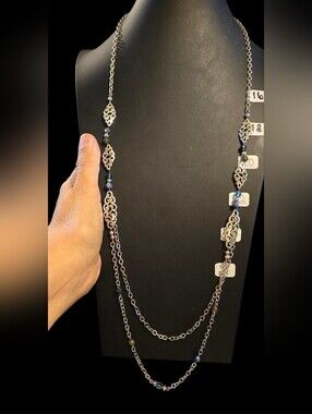 Brighton Barbados Nuvola Long Beaded Silver Necklace